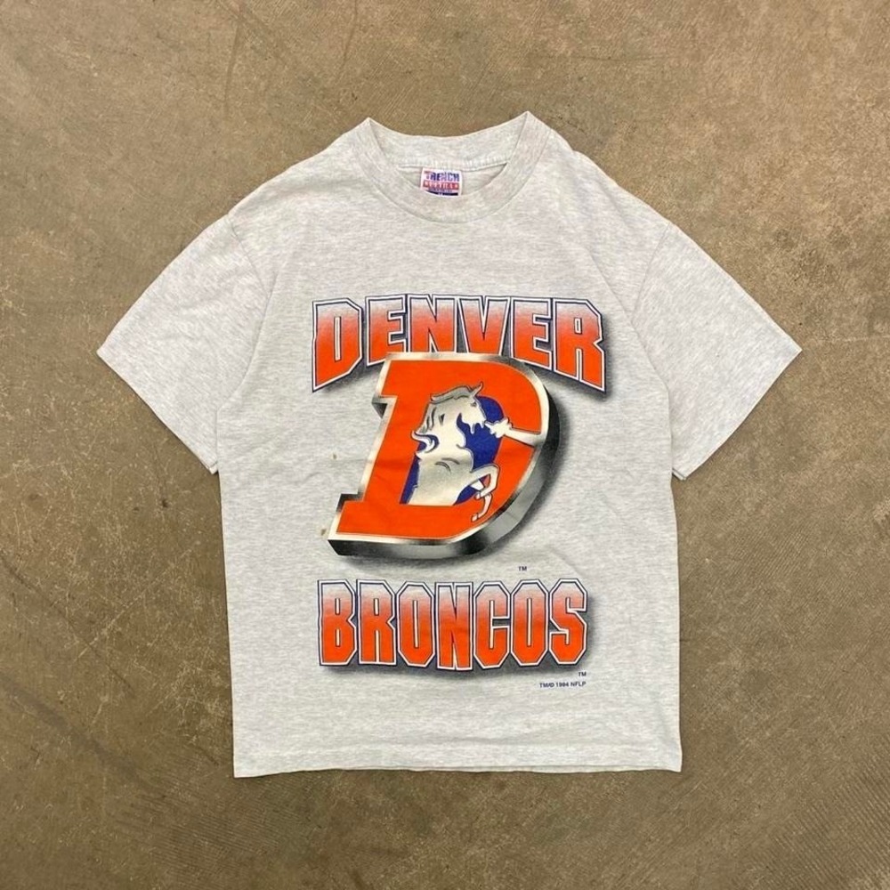 intage NFL Denver Broncos Orange Crush D Logo Trench 90s Single Stitch T-Shirt M